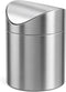 Small Mini Trash Can with Lid, Brushed Stainless Steel, Mini Countertop Trash Bin for Desk Office, 1.5 L