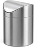Small Mini Trash Can with Lid, Brushed Stainless Steel, Mini Countertop Trash Bin for Desk Office, 1.5 L