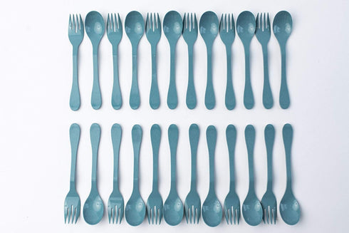 Knork Eco Plant Based 24 Pack Reusable Bamboo Flatware Set (BLUE) by KNORK