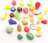 30 Fruits Mini Resin Figures PCS Pineapple Lemon Strawberry Peach Resin Little Small Figures Garden Play Kitchen Game