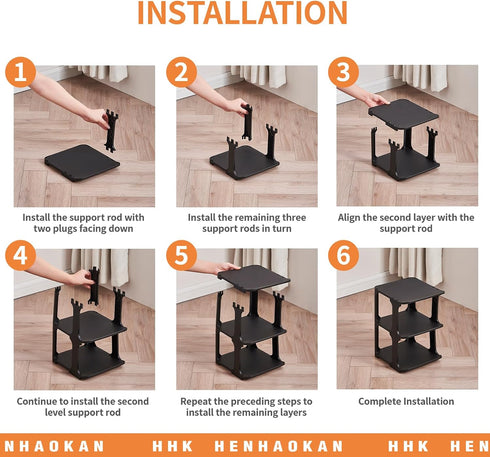 5 Closet Tiers Shoe Rack Organizer for Shoe Holder Storage Narrow Plastic Vertical, Free Standing Shoe Rack Shelf