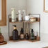 Snuvid 2-Tier Counter Countertop Bathroom Organizer, Wooden Corner Shelf for Vanity Skincare & Makeup, Storage