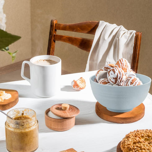 Unbreakable Cereal Bowls Set of 6, 24 OZ Wheat Straw Bowls, Microwave & Dishwasher Safe, Lightweight