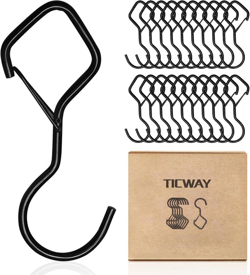20 PCS S Hooks for Hanging,4 Inch Heavy Duty Closet Hooks with