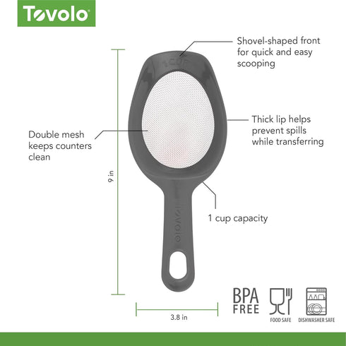 1 20 Tovolo Scoop & Sift Flour Sifter for Baking Dusting Cup Fine Mesh Sieve Flour Duster, Easy Scoop Dishwasher Safe