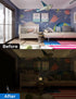 50"x57" Portable Blackout Curtains with Hook & Loop Tapes, 100% Blackout Window Shades (Black)