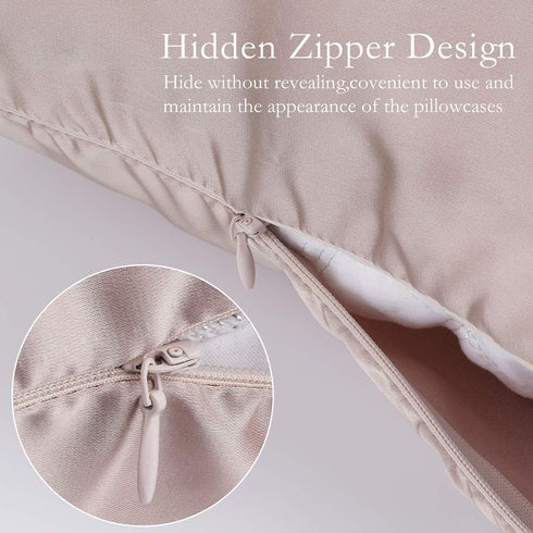 Silk Pillowcase for Hair and Skin 2 Pack - 100% Mulberry Silk Hypoallergenic Soft Breathable with Hidden Zipper