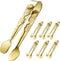 6PCS Mini Serving Tongs 4 Inches Small Rose Sugar Cube Tongs (Gold)