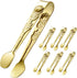 6PCS Mini Serving Tongs 4 Inches Small Rose Sugar Cube Tongs (Gold)