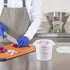 Restaurantware-Met Lux 1 Quart Food Storage Container: White Storage Container with Red Volume Markers, Lids Sold