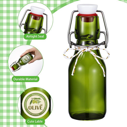 20 Pack Favors(4 oz,Olive Queekay Mini Swing Top Glass Bottles for Vanilla Extract Homemade Olive Oil Bottles with Lids