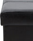 Simplify Faux Leather Folding Storage Ottoman | Single | Collapsible | Tufted Padded Seating | Foot Rest | Bench | Toy