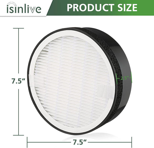 LV-H132 Replacement Filter for LEVOIT LV-H132 Air Purifier, H13 True HEPA and Activated Carbon Filter, 2 Pack