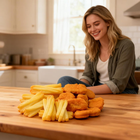 PIAOPIAO 10 PCS Simulated Chicken Nuggets Fake French Fries Artificial Food Model Fake Lifelike Food Props for Kitchen