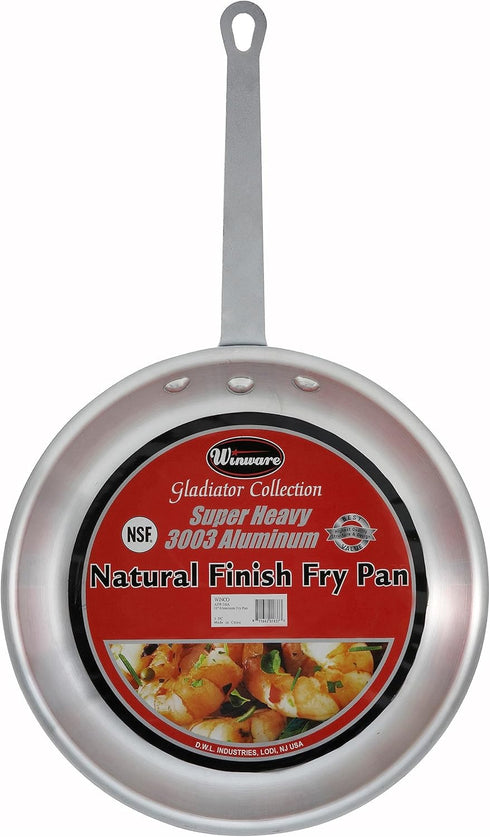 Winco AFP-8A 8" Commercial-Grade Aluminium Fry Pan/Skillet, Silver