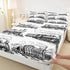 Set 3pcs 1 Manfei Retro Steam Locomotive Twin Size Bedding - with Deep Pocket Fitted Sheet, Flat Sheet, Pillowcase
