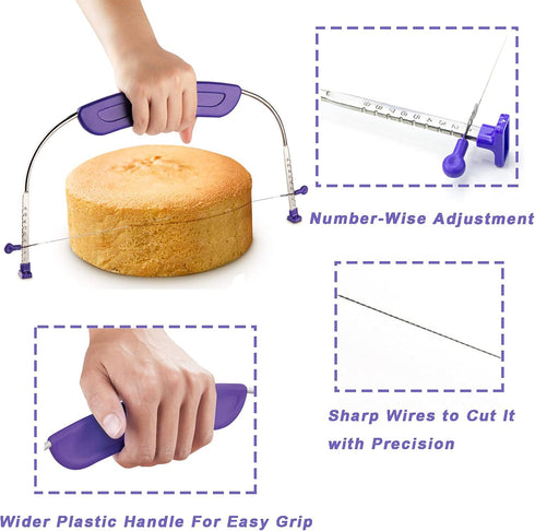 WAFJAMF Adjustable Cake Leveler Cutter, Professional Cake Slicer for Leveling Tops, Suitable for 10 Inch Cake,