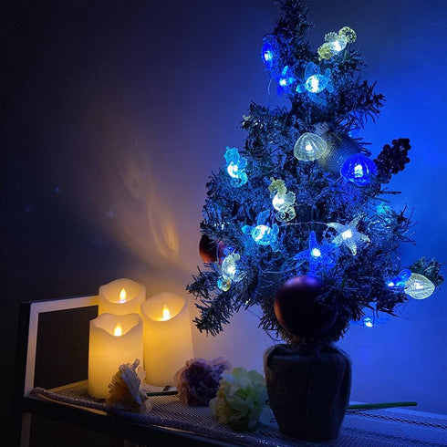 30LED 10ft Ocean Themed String Lights Marine Life Night Light Beach Dcor Sea Turtle Seahorse Starfish Clam Decorative