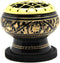 Govinda Small Decorated Brass Charcoal Screen Incense Burner with Wooden Coaster