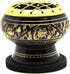 Govinda Small Decorated Brass Charcoal Screen Incense Burner with Wooden Coaster
