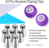 42 Pcs Russian Piping Tips Set, 8 Nozzles Flower Frosting Icing Tips Russian Ball Piping Tips for Cake Decorating Kit, 2 Couplers 30 Pastry Baking Bags 1 Cleaning Brush, 1 Reusable Silicone Bag YLYL by YLYL