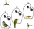 winemana Set of 3 Hummingbird Swings, Rust Resistant Metal Frame, Perfect for Hanging Indoor or Outdoor