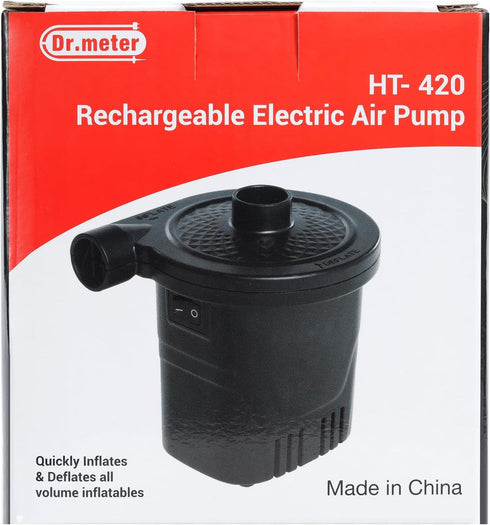 Dr.meter Air Pump for Inflatables, Rechargeable 4000mAh Battery Air Mattress Pump - Portable Quick-Fill Inflator
