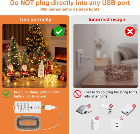 8 2 Pack 16FT 50LED HXWEIYE Rechargeable Fairy Lights Battery Operated, DIY Timer & Modes, Twinkle String Lights