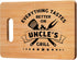 Unique Bamboo Cutting Board - Best Uncle Birthday Gifts from Niece Nephew - Cool Gifts for Uncle's Grill