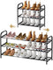 3-Tier Expandable Shoe Rack,17-31 Adjustable ShoeRack for Closet, Shoe Organizer,Suitable for Small