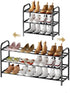 3-Tier Expandable Shoe Rack,17-31 Adjustable ShoeRack for Closet, Shoe Organizer,Suitable for Small