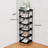 Altdnmaf 6 Tier Vertical Narrow Shoe Rack, Stackable Tall Skinny Shoerack, Compact Single Shoes Storage Tower for Slim