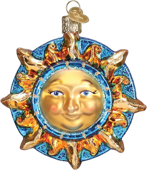 Old World Christmas Ornaments Glass Blown Fanciful Sun, Outer Space Gifts for Christmas Tree, 22034