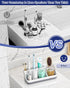 Homtalker Counter 2 Pack 7 Countertop Bathroom Organizer and Storage with Qtip Holder Dispenser, Slots Detachable