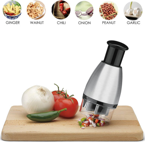 Best Utensils Premium Stainless Steel Chopper and Dicer - Chop Veggies, Herbs, and Nuts with Ease - Black
