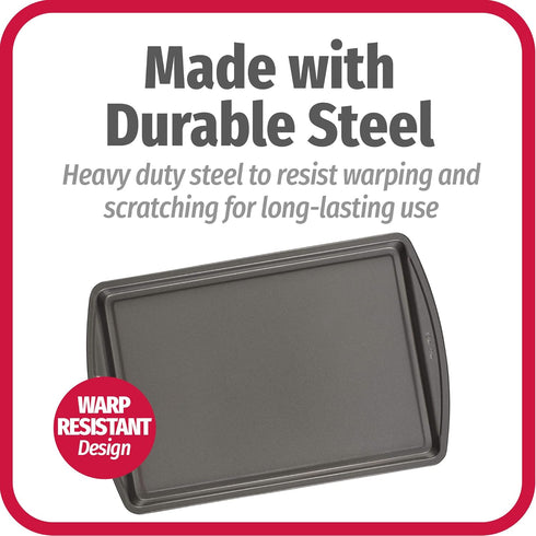 GoodCook Everyday Nonstick Carbon Steel Baking Sheet Set, 3 Pack - Standard-Sized Cookie Sheets for Baking