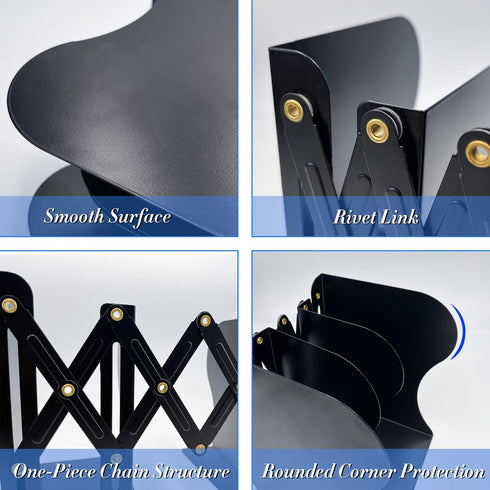 Adjustable Bookends Non Skid Decorative Bookends,Metal Bookend for Heavy Books,Bookshelf Organizer Holder for Books