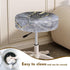 Sellikakes 12-14 Inches Set 2-Grey Round Bar Stool Seat Cover Cushion with Marble Rose Pattern Round Chair Covers
