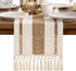 MLMW Boho Table Runner 48 inches Small Coffee Table Runner Rustic Burlap