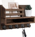 Key and Mail Holder Wall Mount, Key Hanger with Long Storage Box and 5 Hooks for Home Decor Organizer