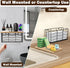 Metal Paper Towel Dispenser with Wood Lid, Wall Mounted & Countertop Tri-Fold Napkin Holder for Home Bathroom Kitchen