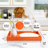 17.5"x12" Home Redefined Beautiful Modern Elegant Rectangle Orange Faux Leather Decorative Tray Ottoman Coffee Table