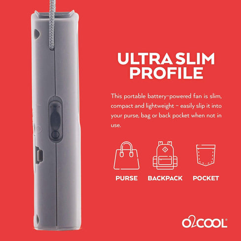 O2COOL Deluxe Multi-Pack Misting Neck Travel Fan, Battery Powered, 2pk (Gray)