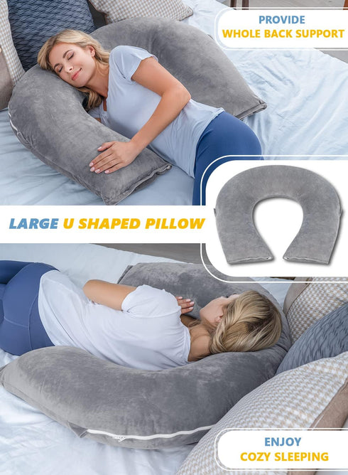 45in) INSEN Reading Pillow, Back Pillow for Sitting in Bed for Reading, Nurse & Relax, Reading Pillow for Adults, Moms