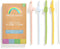 Reusable Silicone Straws Safe for Kids, 4pcs Flexible 7.8 Inches with 1 Cleaning Brush for Tumblers