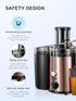 QCen Juicer Machine, 500W Centrifugal Juicer Extractor with 3” Wide Mouth Feed Chute, Stainless Steel, BPA-free (Rose