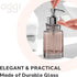 OGGI Glass Foaming Soap Dispenser, 10oz Capacity, Stylish Refillable for Bathroom and Kitchen in Gray/Chrome