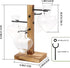 4 Bulb Plant Terrarium Propagation Stations with Wooden Stand, Glass Vase for Indoor Hydroponics Home Garden Office