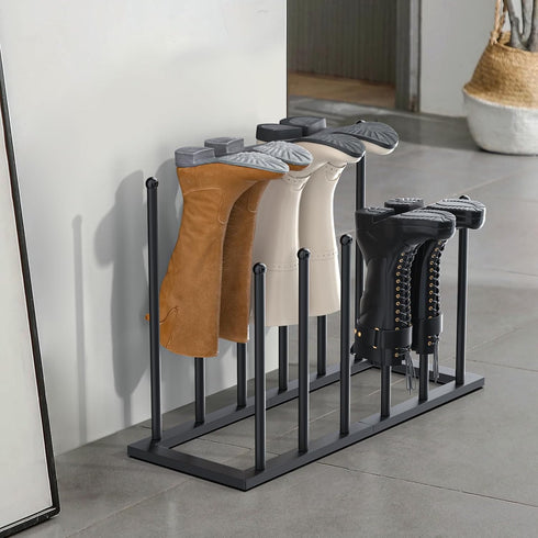6 Closet, (Black-6pairs) Urban Deco Free Standing Shoe Racks, Boot Organizer for Tall Boots, Black Metal Boot Rack Fit