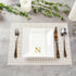 15.8 7.9 Inch 50 Luxenap X Linen-Feel Guest Towels, Lettered Hand Towels - Gold Letter 'N', Sans Serif Font, White